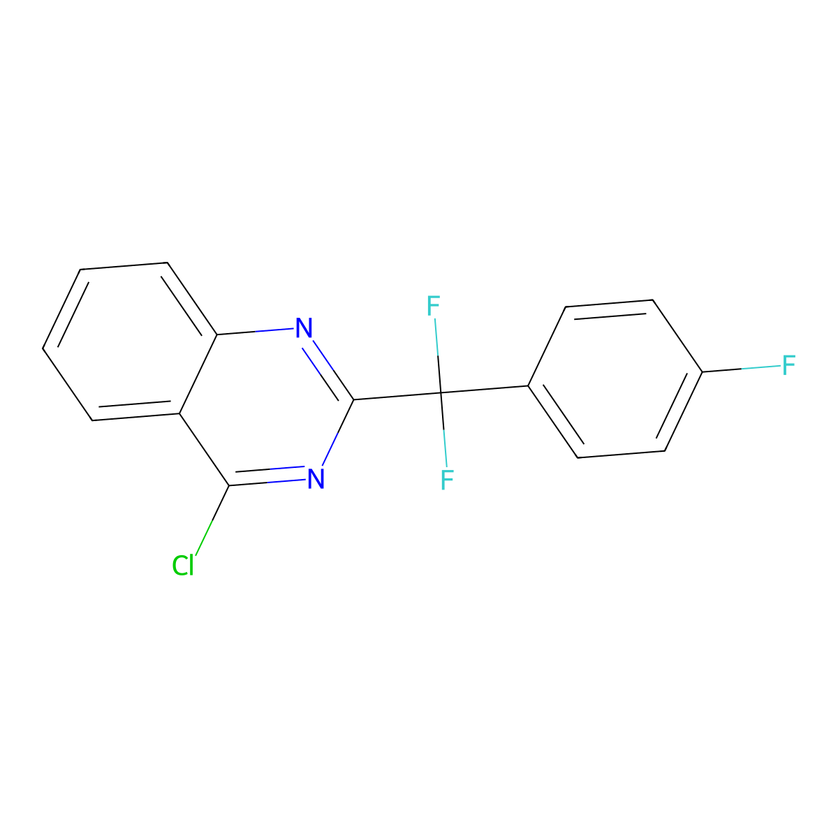 4-Chloro-2-(difluoro(4-fluorophenyl)methyl)quinazoline molecular structure, CAS 1241914-82-8