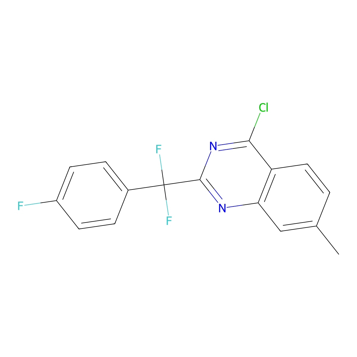 4-Chloro-2-(difluoro(4-fluorophenyl)methyl)-7-methylquinazoline molecular structure, CAS 1241915-17-2