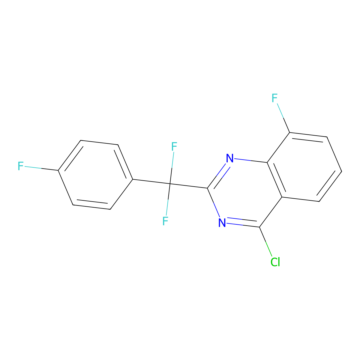 4-Chloro-2-(difluoro(4-fluorophenyl)methyl)-8-fluoroquinazoline molecular structure, CAS 1241915-47-8