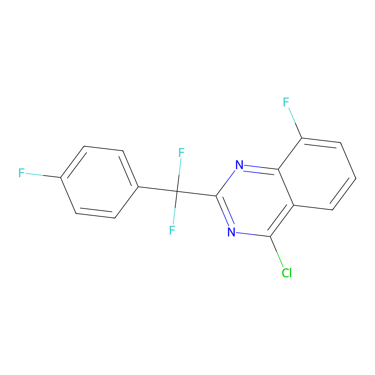 4-Chloro-2-(difluoro(4-fluorophenyl)methyl)-8-fluoroquinazoline molecular structure, CAS 1241915-47-8