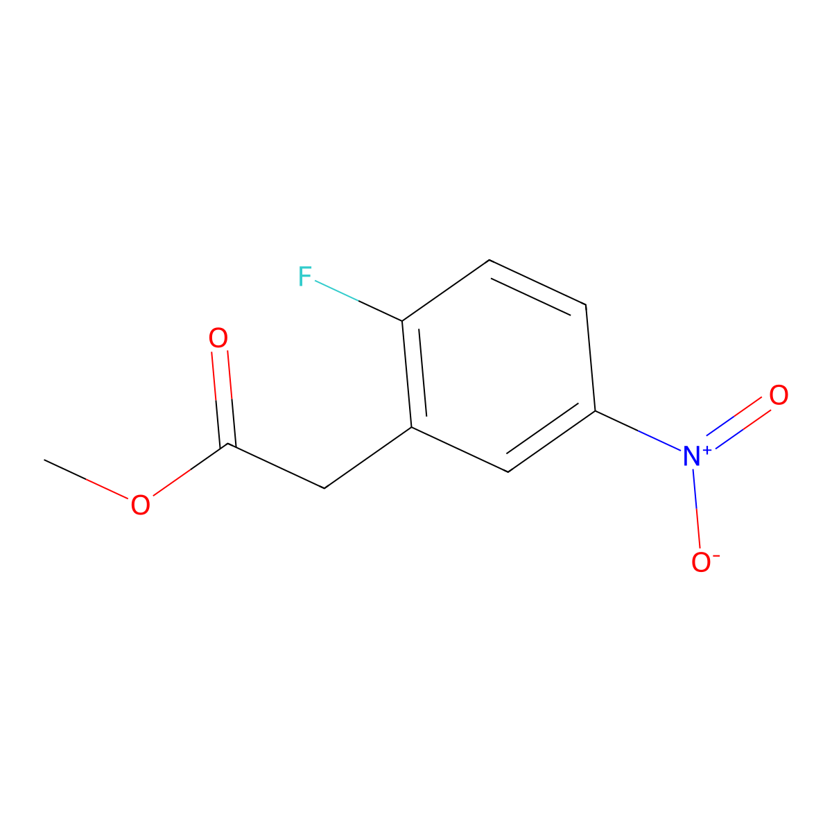 Methyl 2-(2-fluoro-5-nitrophenyl)acetate molecular structure, CAS 1241920-02-4