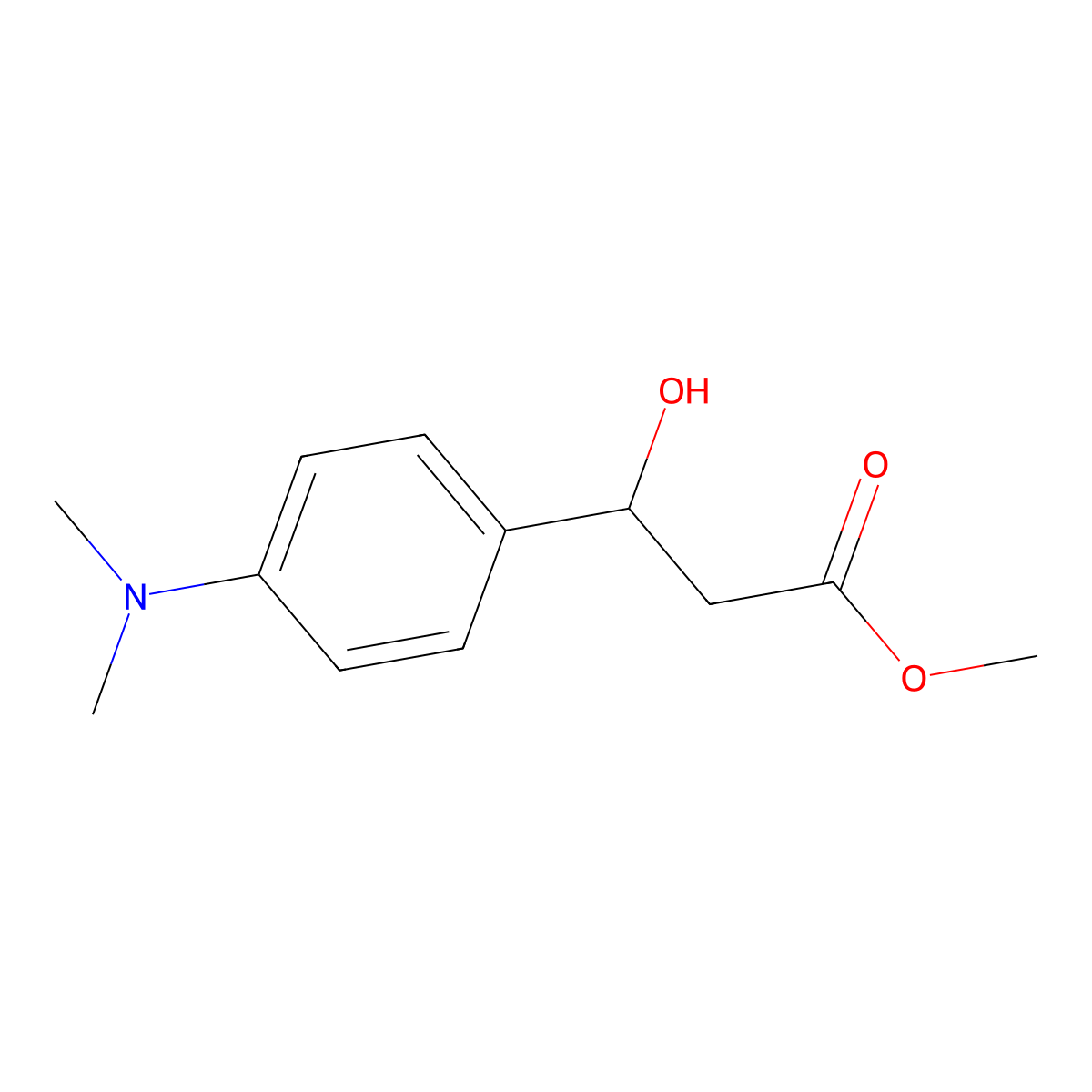Methyl 3-[4-(dimethylamino)phenyl]-3-hydroxypropanoate molecular structure, CAS 124193-29-9