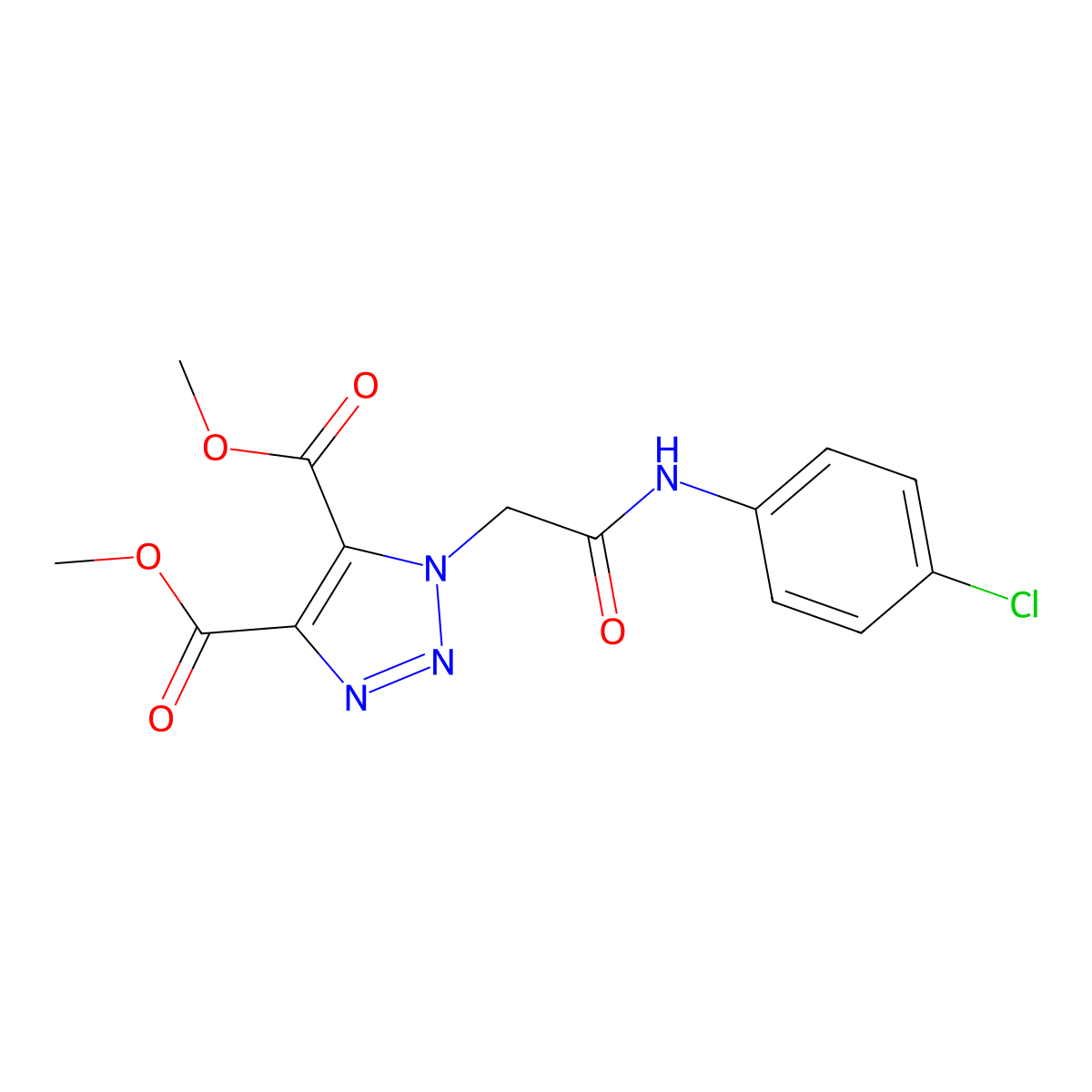 dimethyl 1-{2-[(4-chlorophenyl)amino]-2-oxoethyl}-1H-1,2,3-triazole-4,5-dicarboxylate molecular structure, CAS 124193-36-8