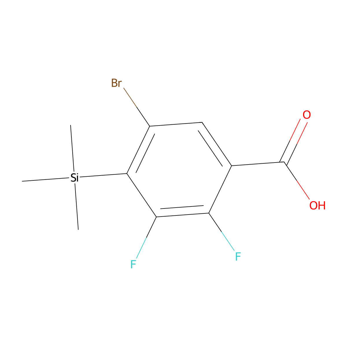5-Bromo-2,3-difluoro-4-(trimethylsilyl)benzoic acid molecular structure, CAS 1241948-58-2