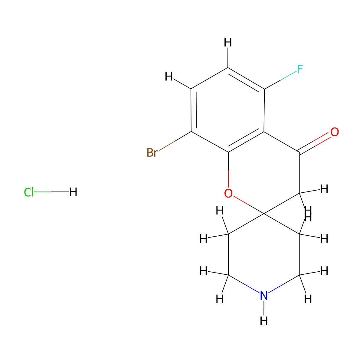8-Bromo-5-fluorospiro[chroman-2,4'-piperidin]-4-one hydrochloride molecular structure, CAS 1241953-81-0