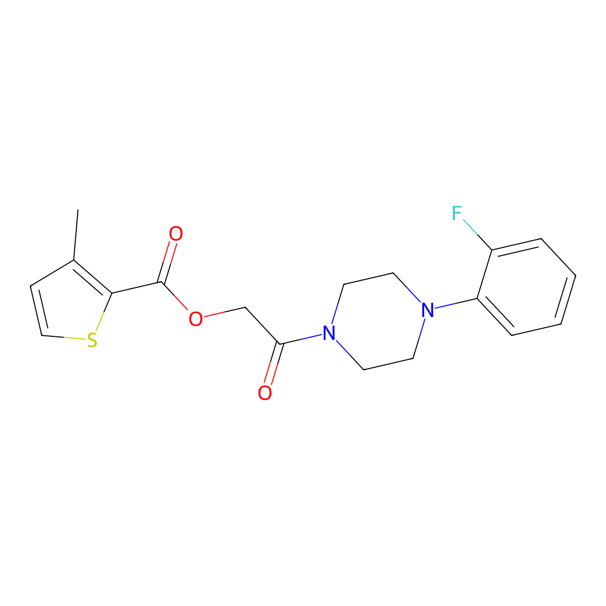 2-[4-(2-Fluorophenyl)piperazin-1-yl]-2-oxoethyl 3-methylthiophene-2-carboxylate molecular structure, CAS 1241967-43-0