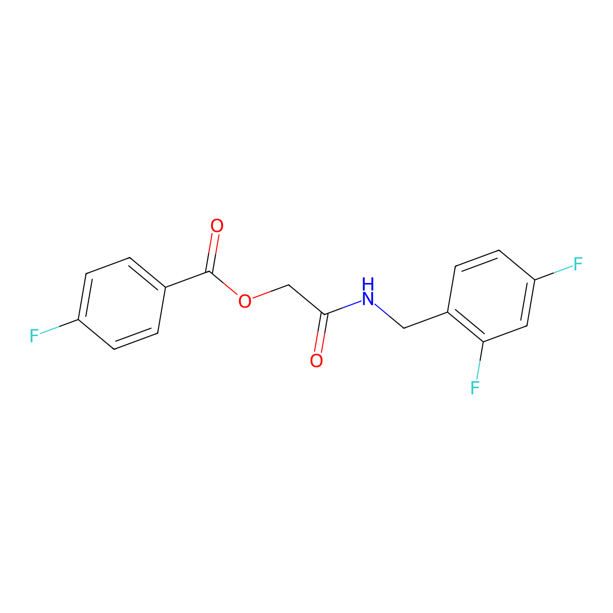 2-((2,4-Difluorobenzyl)amino)-2-oxoethyl 4-fluorobenzoate molecular structure, CAS 1241968-30-8