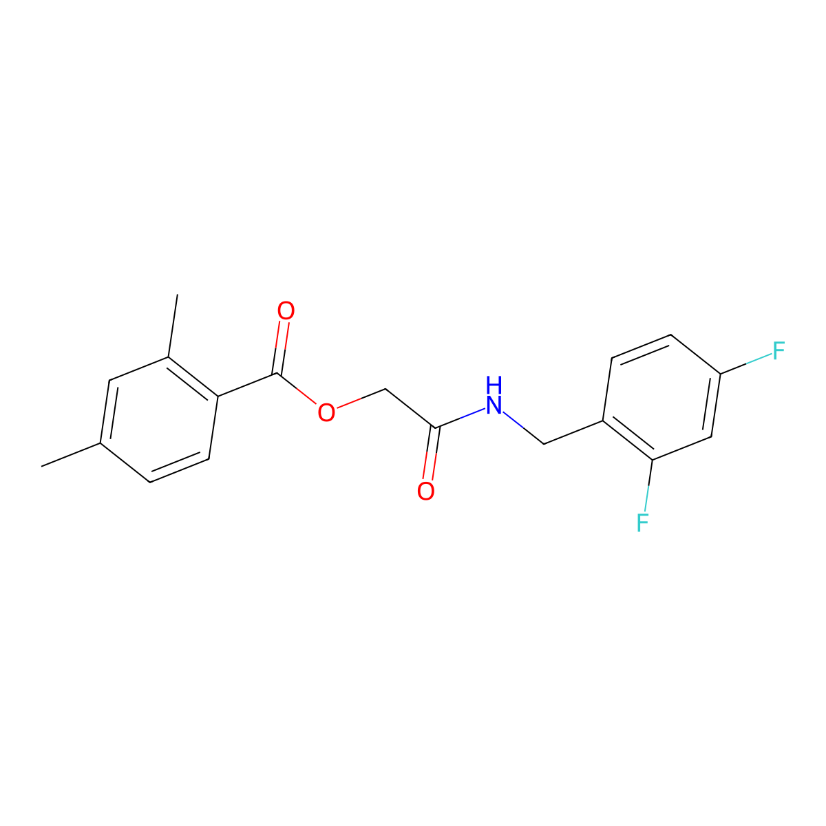 2-((2,4-Difluorobenzyl)amino)-2-oxoethyl 2,4-dimethylbenzoate molecular structure, CAS 1241970-13-7
