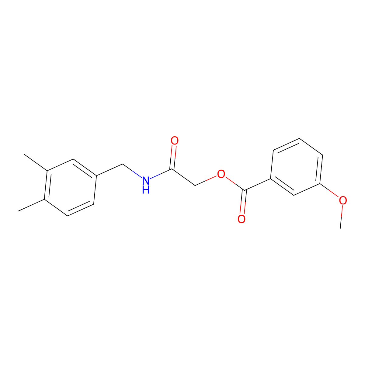 2-((3,4-Dimethylbenzyl)amino)-2-oxoethyl 3-methoxybenzoate molecular structure, CAS 1241972-12-2