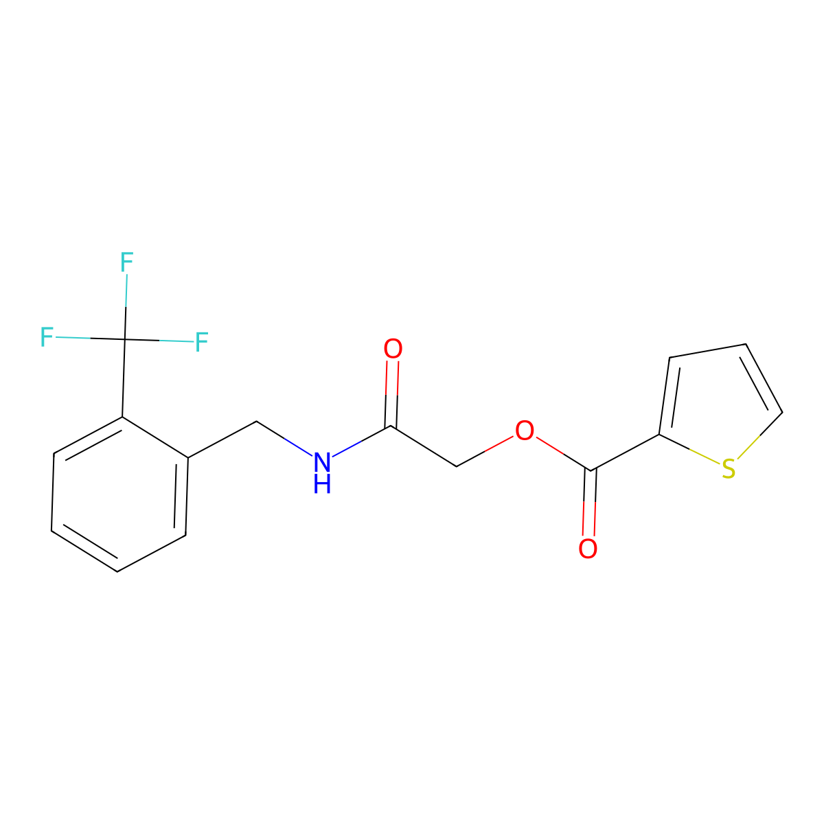 2-Oxo-2-((2-(trifluoromethyl)benzyl)amino)ethyl thiophene-2-carboxylate molecular structure, CAS 1241973-52-3