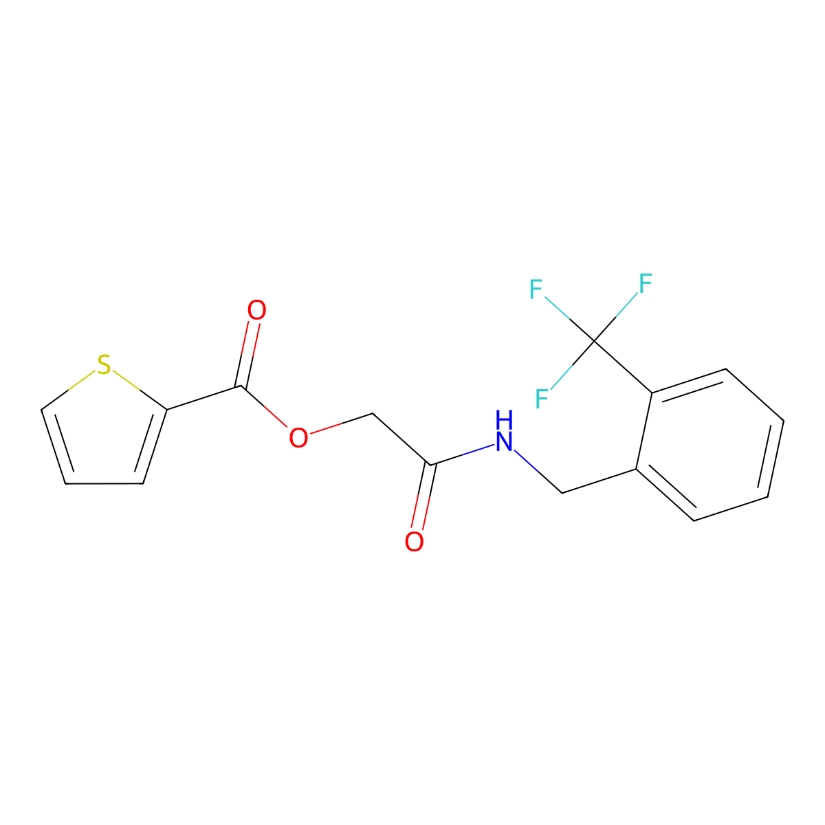2-Oxo-2-((2-(trifluoromethyl)benzyl)amino)ethyl thiophene-2-carboxylate molecular structure, CAS 1241973-52-3