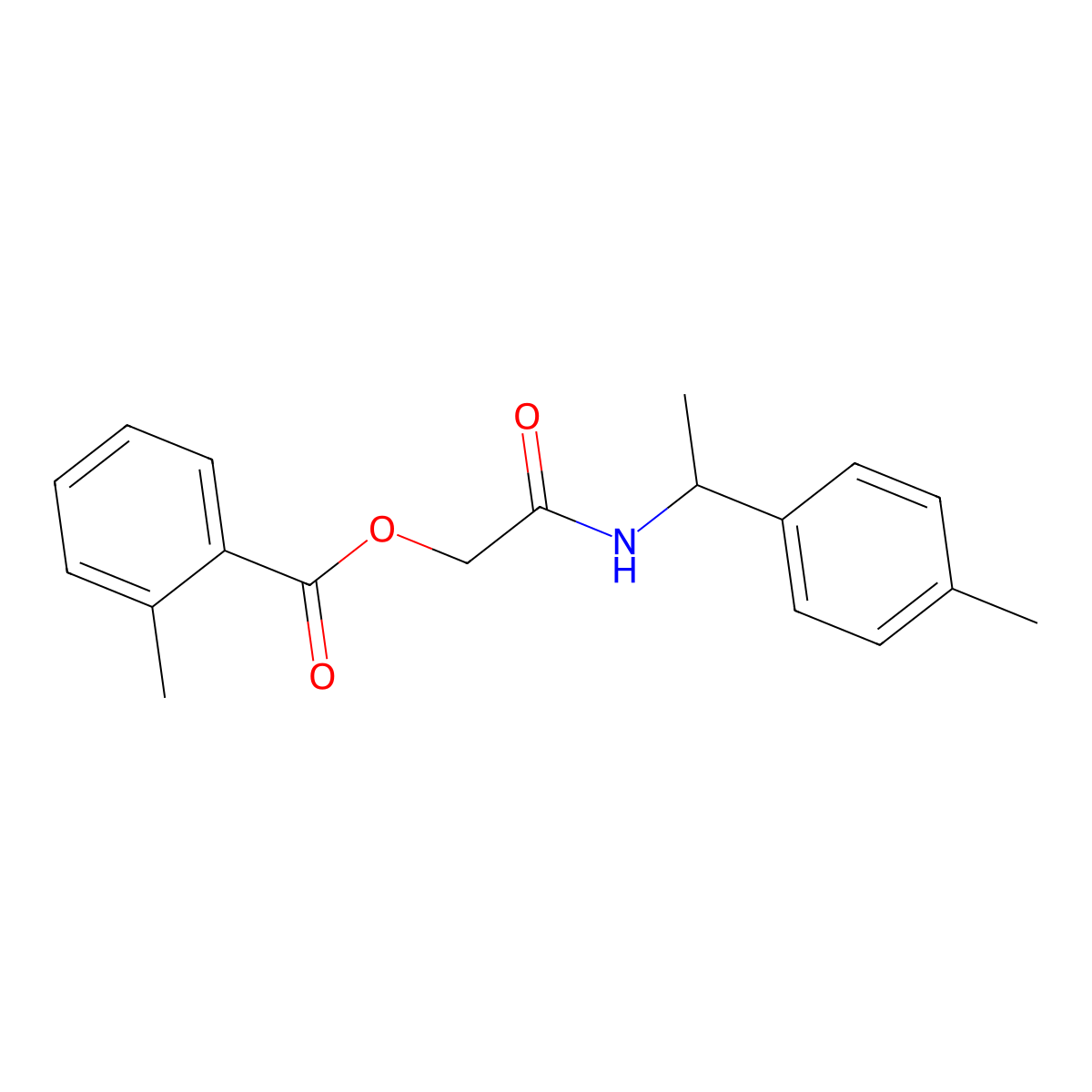 2-{[1-(4-Methylphenyl)ethyl]amino}-2-oxoethyl 2-methylbenzoate molecular structure, CAS 1241974-59-3
