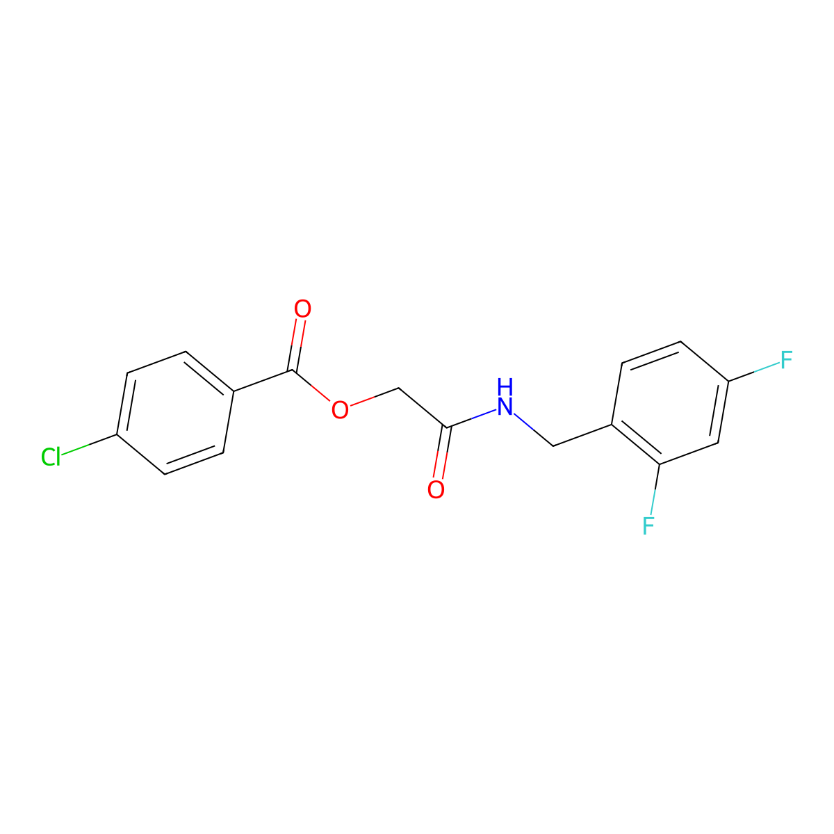 2-[(2,4-Difluorobenzyl)amino]-2-oxoethyl 4-chlorobenzoate molecular structure, CAS 1241975-02-9