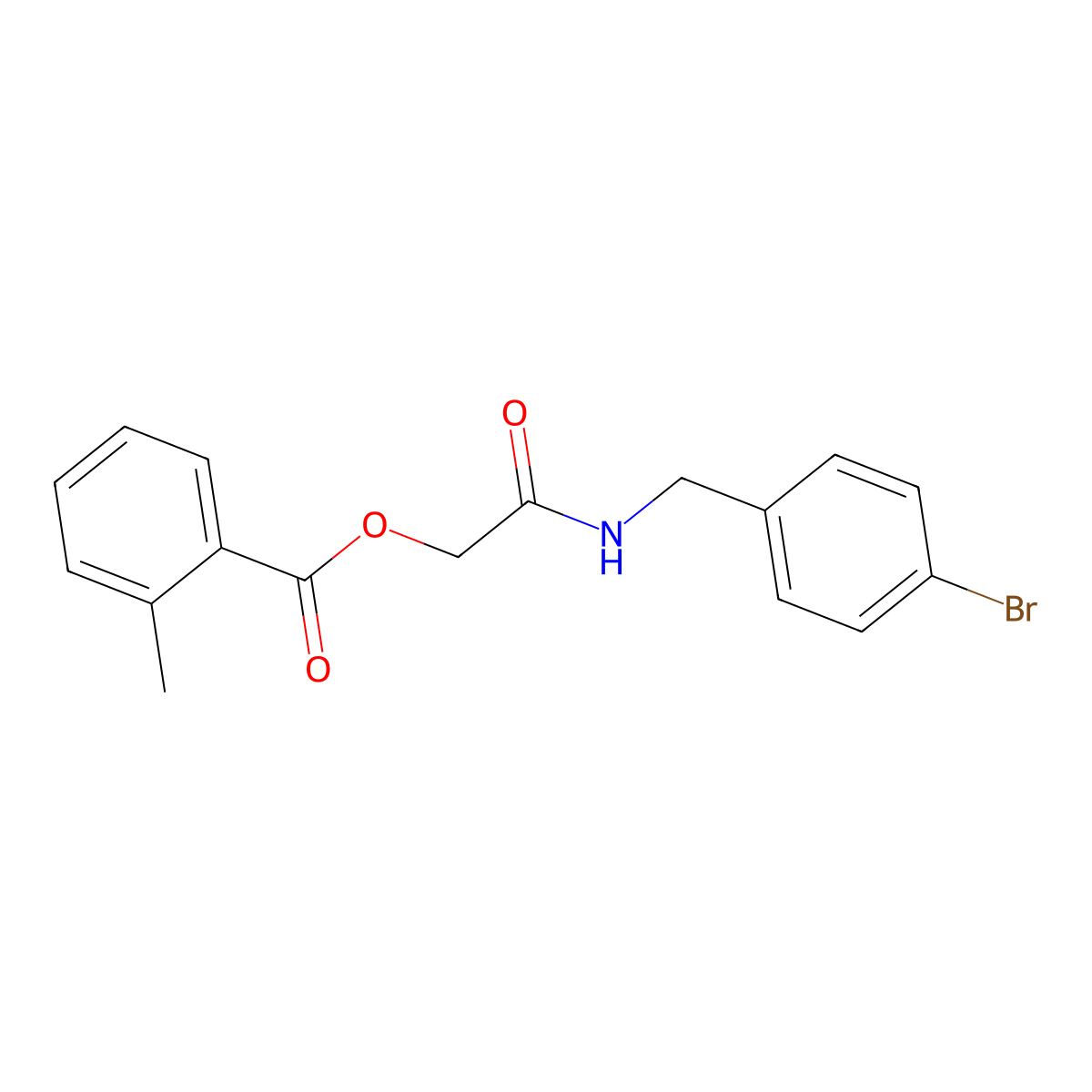 2-((4-Bromobenzyl)amino)-2-oxoethyl 2-methylbenzoate molecular structure, CAS 1241975-39-2