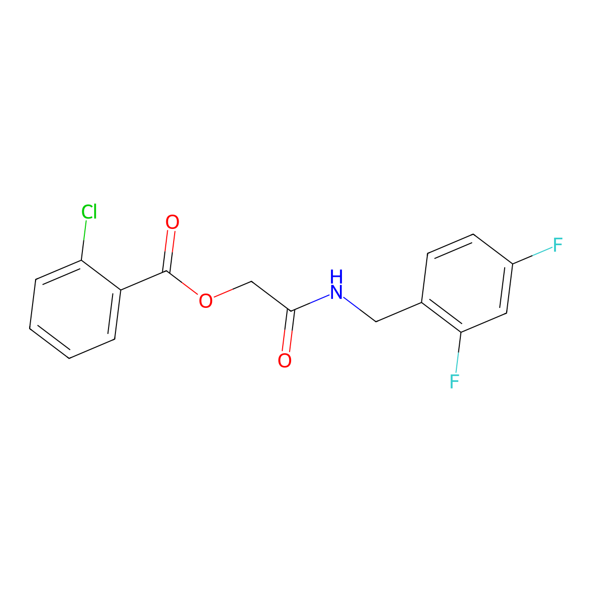 2-((2,4-Difluorobenzyl)amino)-2-oxoethyl 2-chlorobenzoate molecular structure, CAS 1241975-79-0