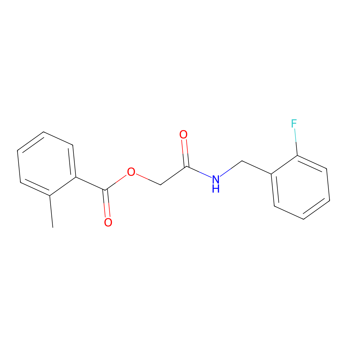 2-((2-Fluorobenzyl)amino)-2-oxoethyl 2-methylbenzoate molecular structure, CAS 1241976-58-8