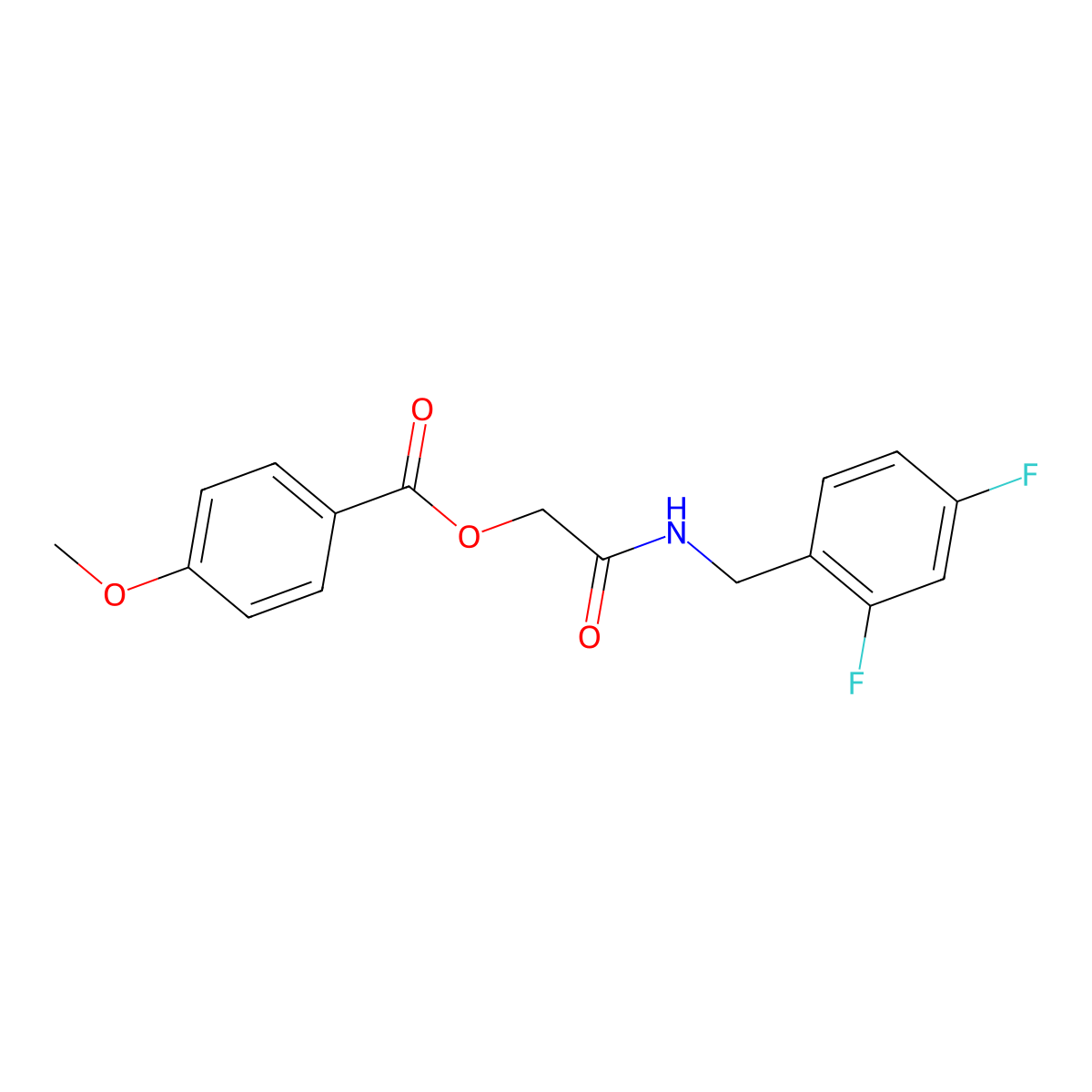 2-((2,4-Difluorobenzyl)amino)-2-oxoethyl 4-methoxybenzoate molecular structure, CAS 1241980-53-9
