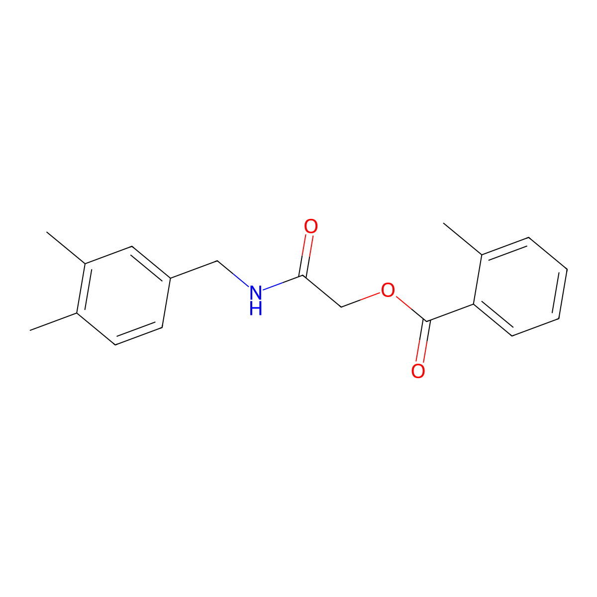 2-((3,4-Dimethylbenzyl)amino)-2-oxoethyl 2-methylbenzoate molecular structure, CAS 1241981-38-3