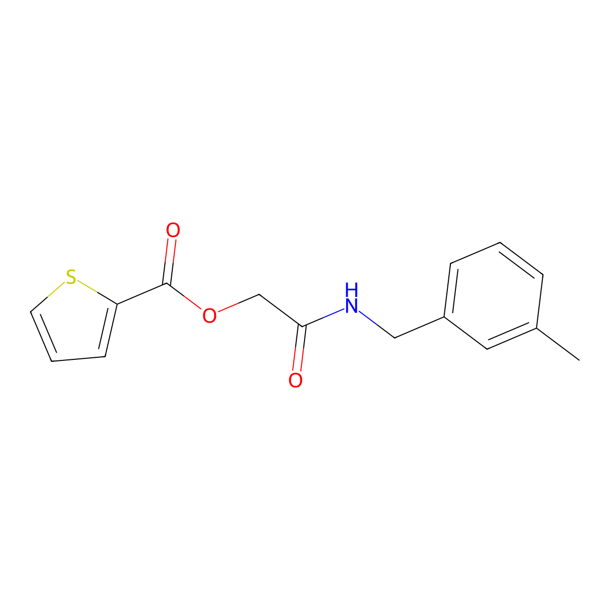 2-((3-Methylbenzyl)amino)-2-oxoethyl thiophene-2-carboxylate molecular structure, CAS 1241981-86-1