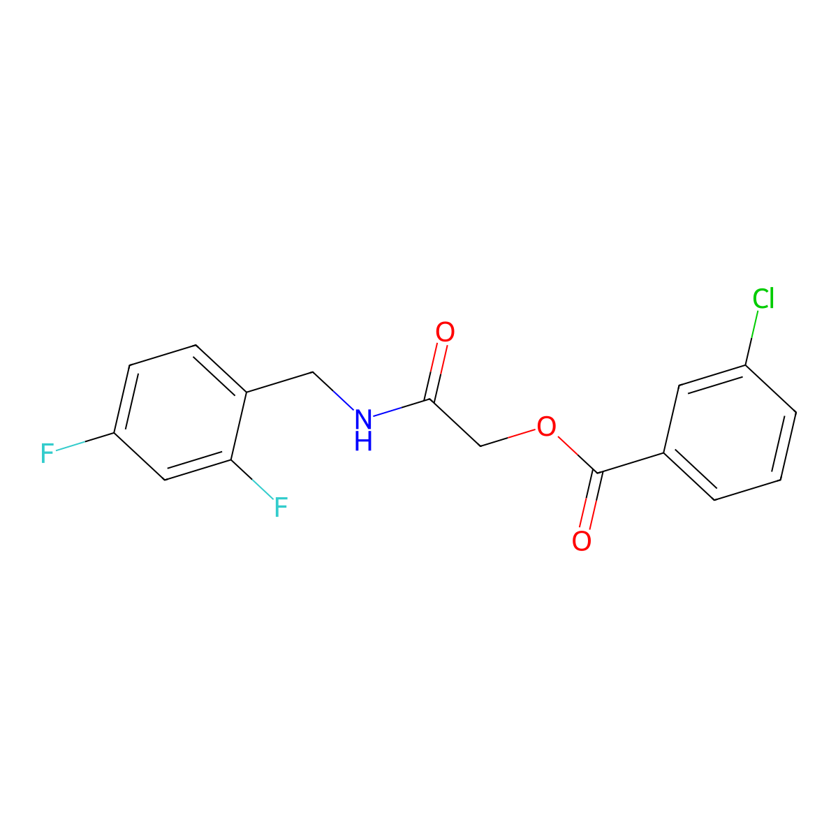2-((2,4-Difluorobenzyl)amino)-2-oxoethyl 3-chlorobenzoate molecular structure, CAS 1241983-19-6