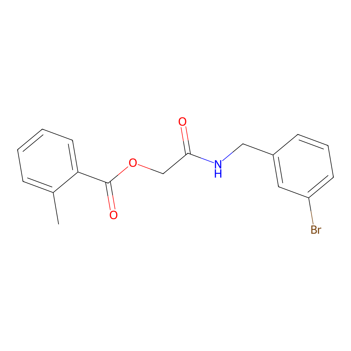 2-((3-Bromobenzyl)amino)-2-oxoethyl 2-methylbenzoate molecular structure, CAS 1241983-42-5