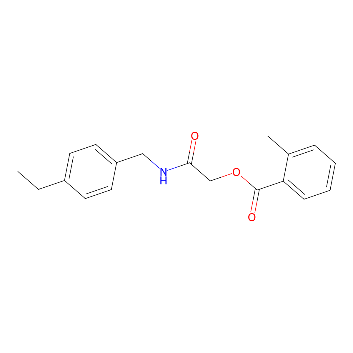 2-((4-Ethylbenzyl)amino)-2-oxoethyl 2-methylbenzoate molecular structure, CAS 1241984-72-4