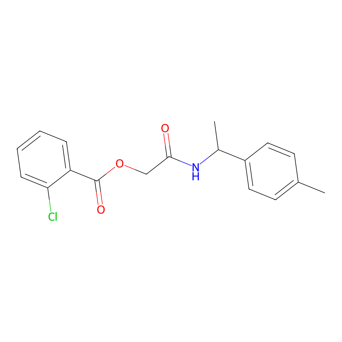 2-{[1-(4-Methylphenyl)ethyl]amino}-2-oxoethyl 2-chlorobenzoate molecular structure, CAS 1241985-17-0