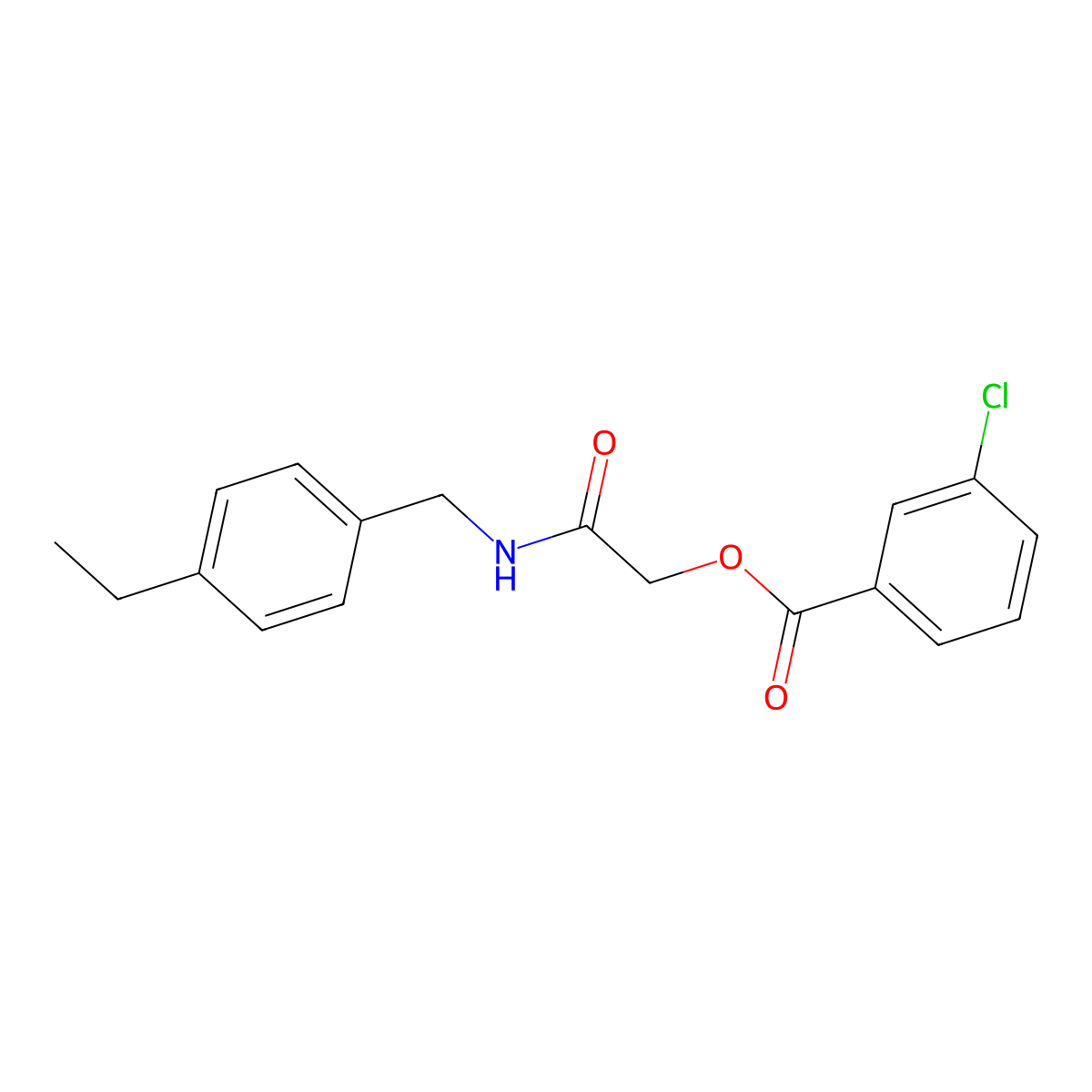 2-((4-Ethylbenzyl)amino)-2-oxoethyl 3-chlorobenzoate molecular structure, CAS 1241986-72-0