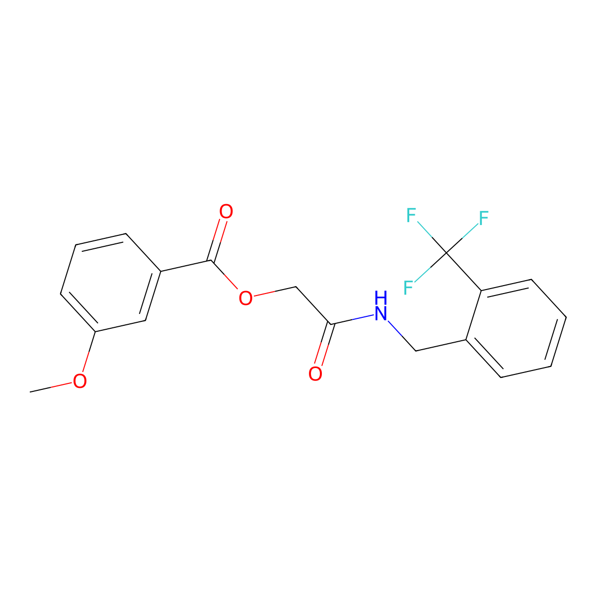 2-Oxo-2-((2-(trifluoromethyl)benzyl)amino)ethyl 3-methoxybenzoate molecular structure, CAS 1241987-89-2