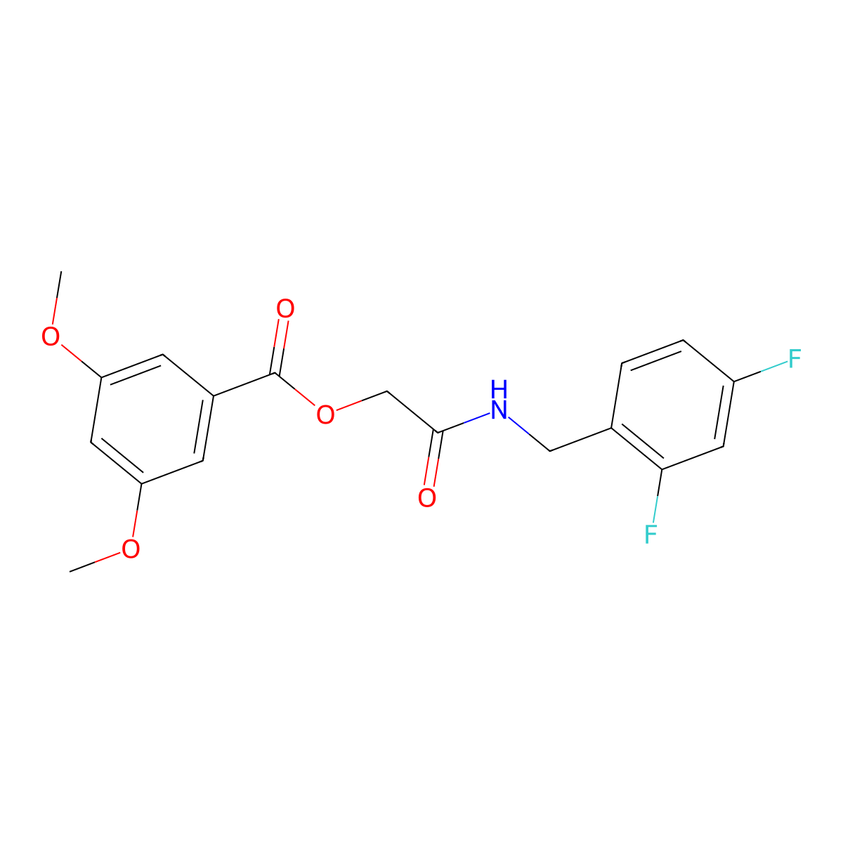2-((2,4-Difluorobenzyl)amino)-2-oxoethyl 3,5-dimethoxybenzoate molecular structure, CAS 1241989-86-5