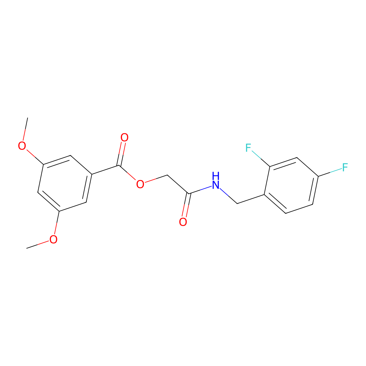 2-((2,4-Difluorobenzyl)amino)-2-oxoethyl 3,5-dimethoxybenzoate molecular structure, CAS 1241989-86-5