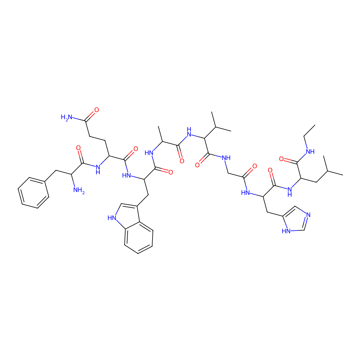 (D-Phe6,Leu-NHEt13,des-Met14)-Bombesin (6-14) molecular structure, CAS 124199-90-2
