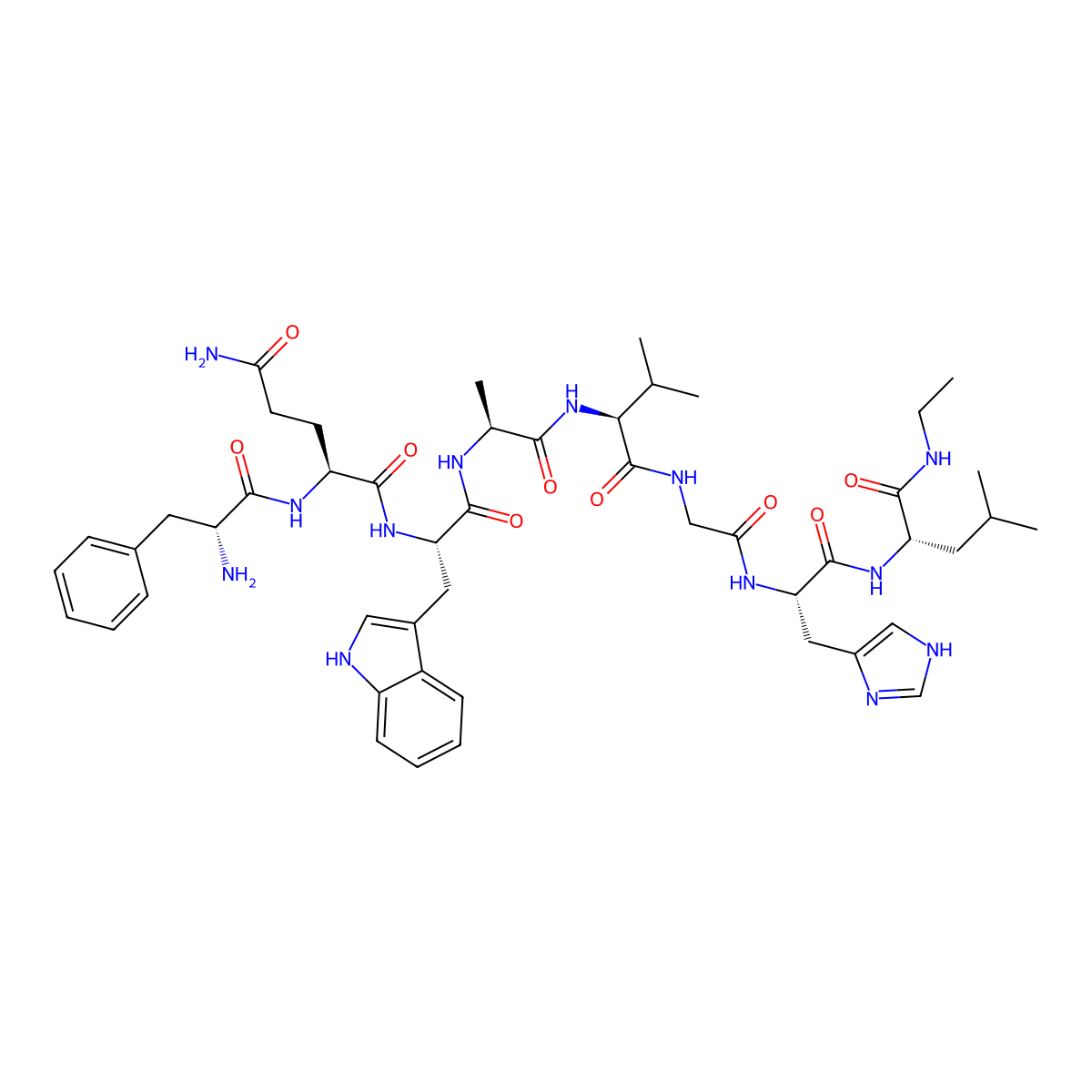(D-Phe6,Leu-NHEt13,des-Met14)-Bombesin (6-14) molecular structure, CAS 124199-90-2