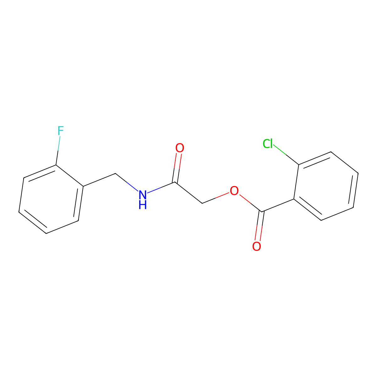 2-((2-Fluorobenzyl)amino)-2-oxoethyl 2-chlorobenzoate molecular structure, CAS 1241991-10-5