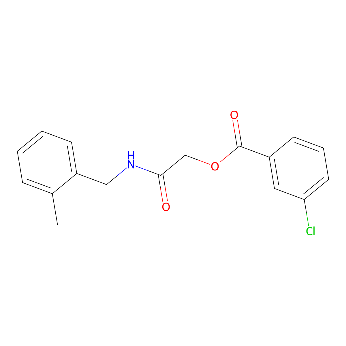 2-((2-Methylbenzyl)amino)-2-oxoethyl 3-chlorobenzoate molecular structure, CAS 1241991-73-0