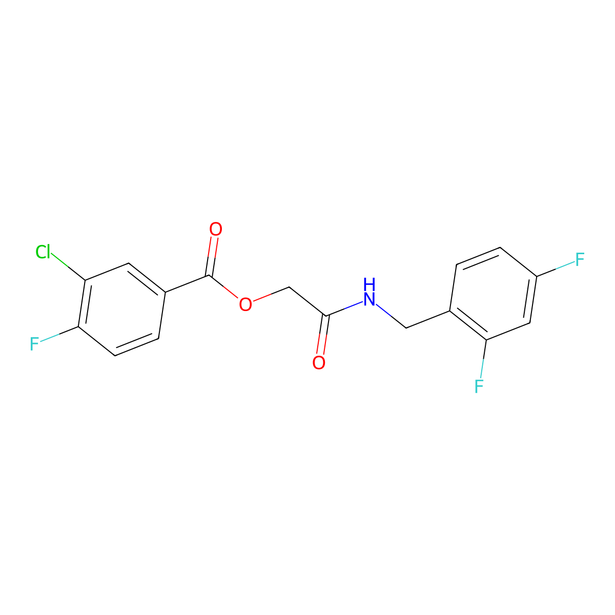 2-((2,4-Difluorobenzyl)amino)-2-oxoethyl 3-chloro-4-fluorobenzoate molecular structure, CAS 1241992-32-4