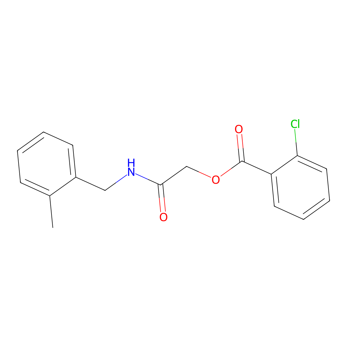 2-((2-Methylbenzyl)amino)-2-oxoethyl 2-chlorobenzoate molecular structure, CAS 1241992-59-5