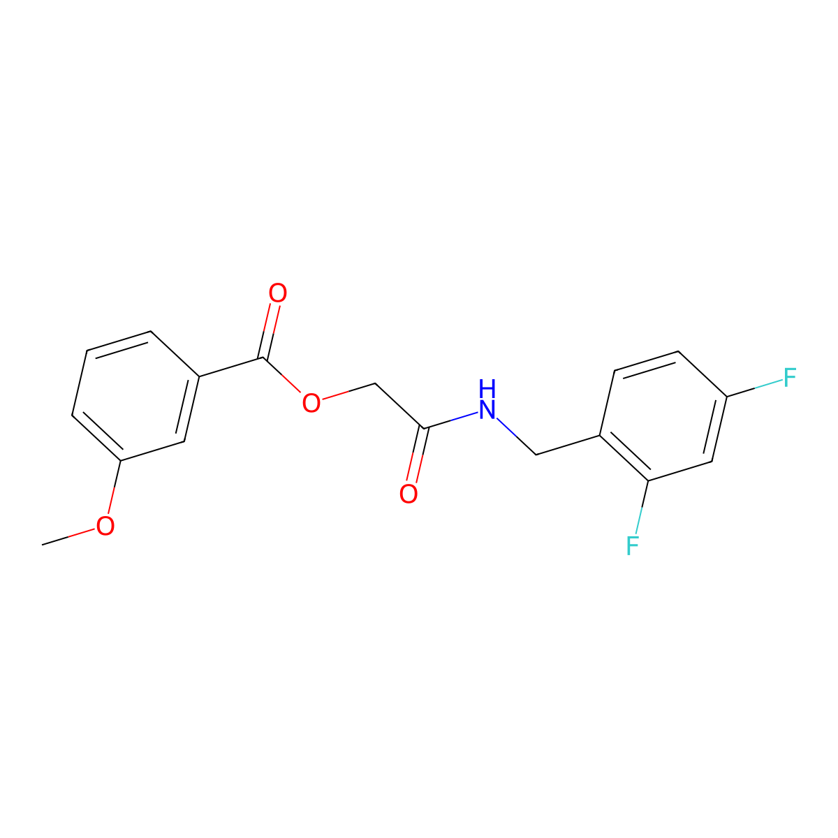2-((2,4-Difluorobenzyl)amino)-2-oxoethyl 3-methoxybenzoate molecular structure, CAS 1241992-75-5