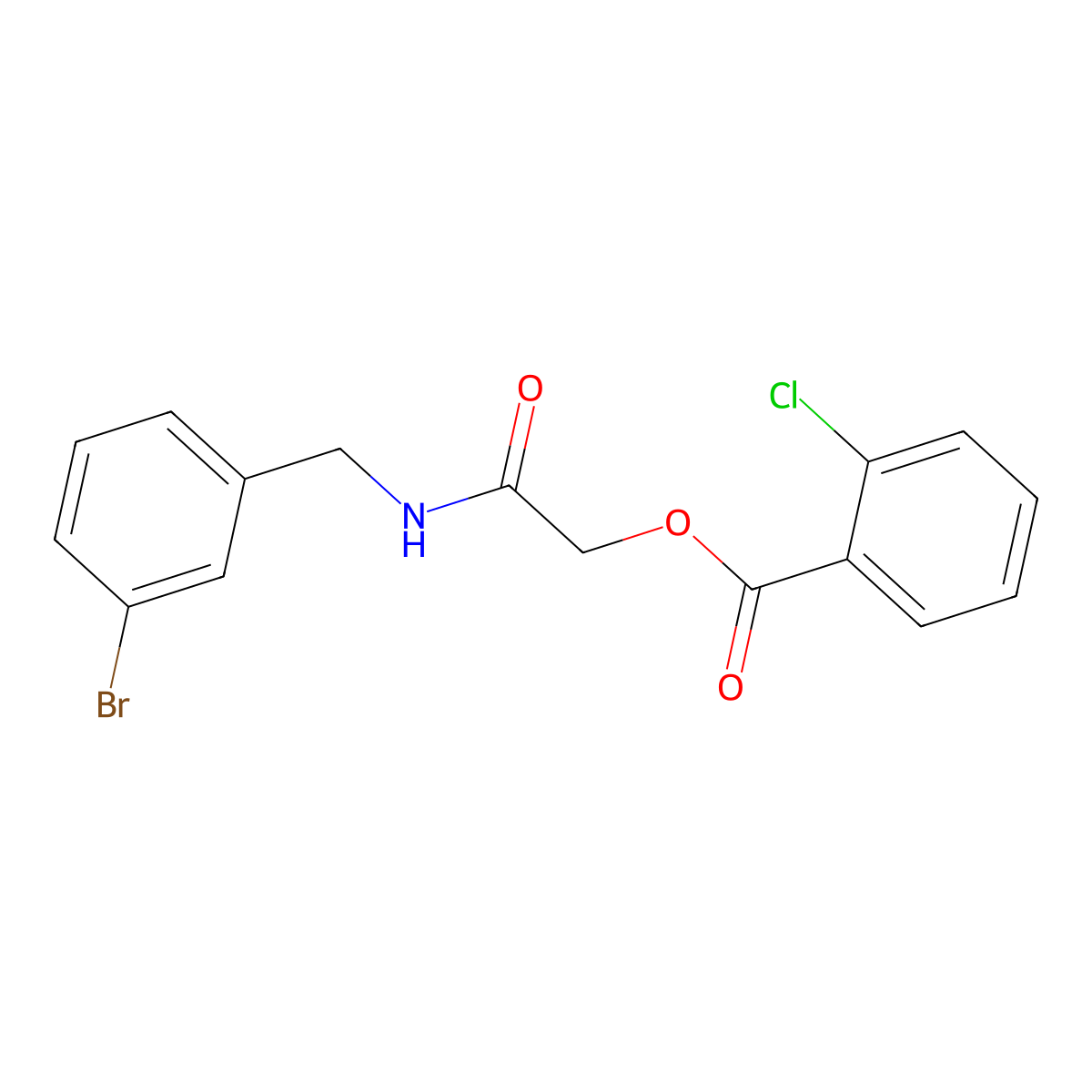 2-((3-Bromobenzyl)amino)-2-oxoethyl 2-chlorobenzoate molecular structure, CAS 1241993-35-0