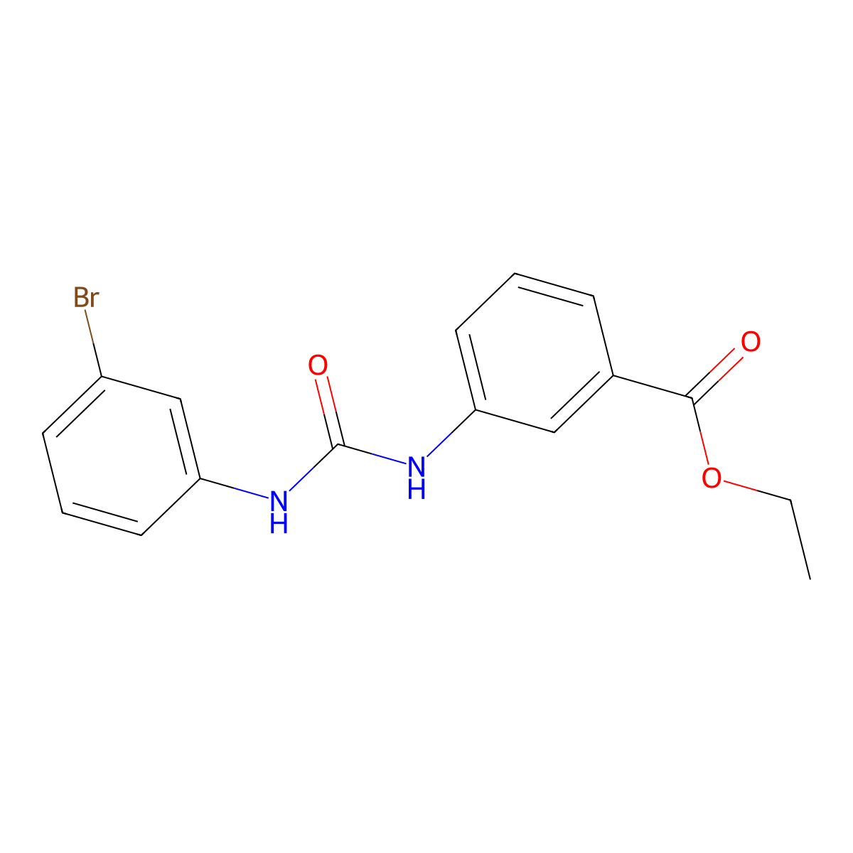 Ethyl 3-(3-(3-bromophenyl)ureido)benzoate molecular structure, CAS 1241993-80-5
