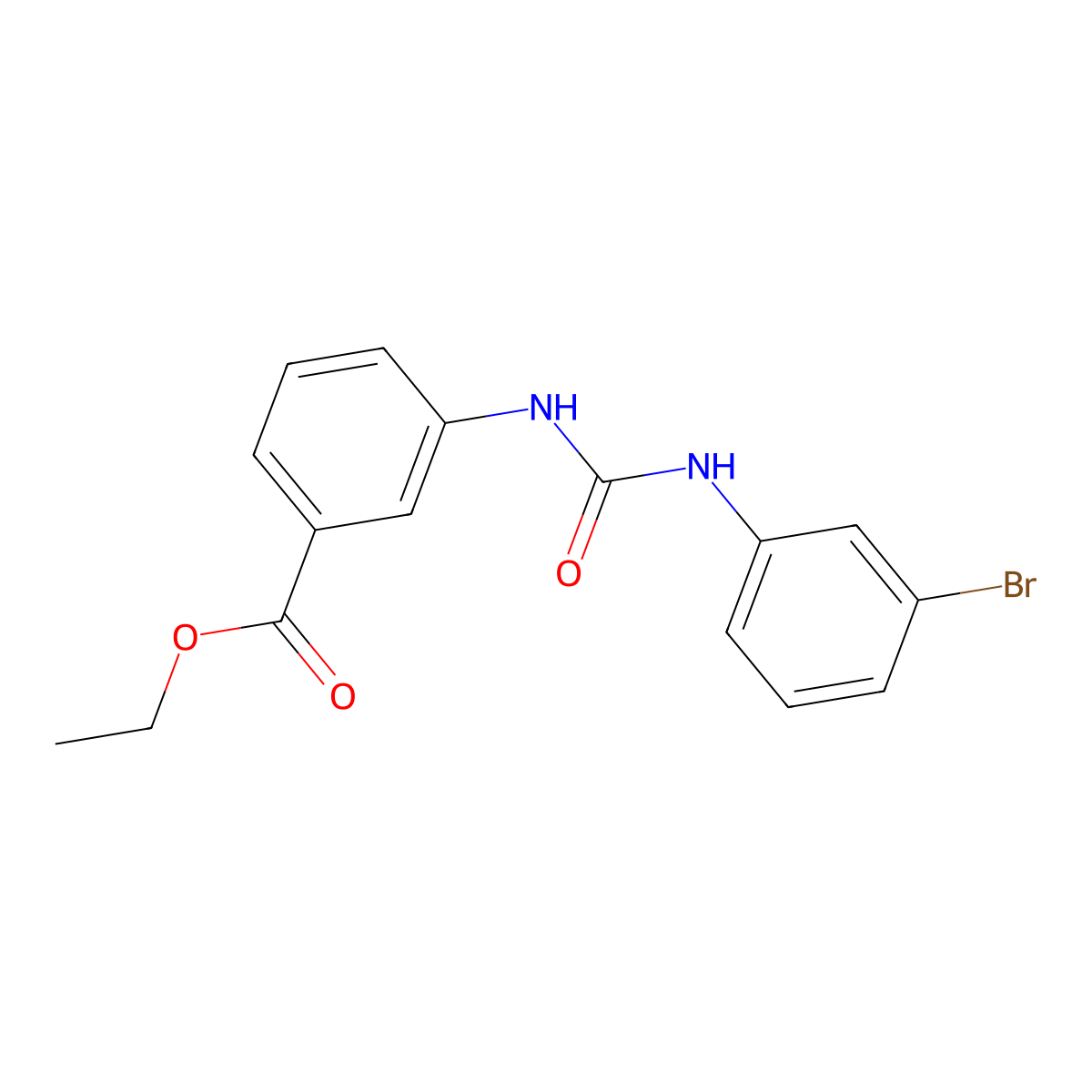 Ethyl 3-(3-(3-bromophenyl)ureido)benzoate molecular structure, CAS 1241993-80-5