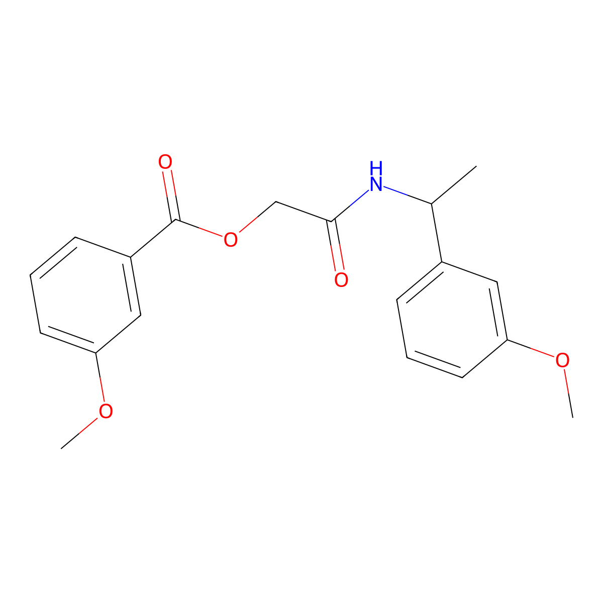 2-((1-(3-Methoxyphenyl)ethyl)amino)-2-oxoethyl 3-methoxybenzoate molecular structure, CAS 1241995-05-0