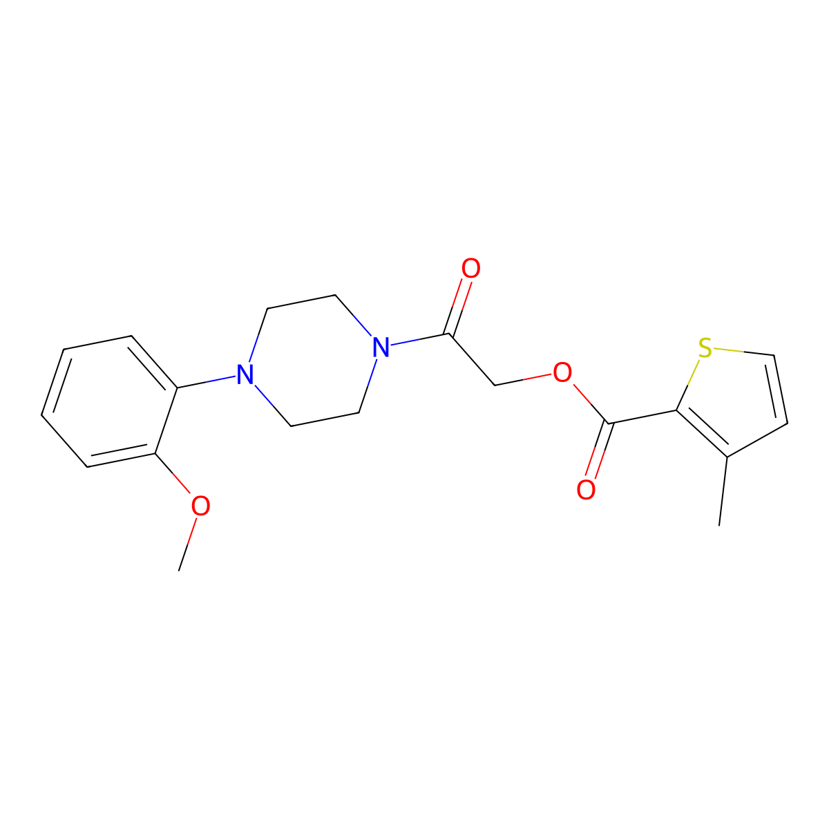 2-[4-(2-Methoxyphenyl)piperazin-1-yl]-2-oxoethyl 3-methylthiophene-2-carboxylate molecular structure, CAS 1241995-80-1