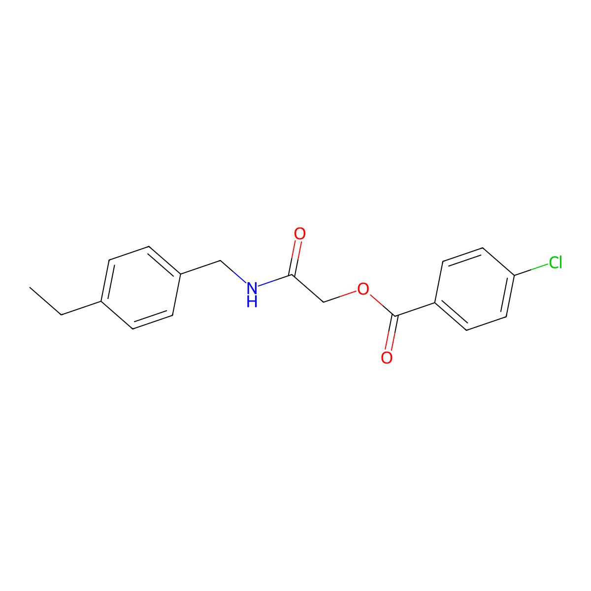 2-[(4-Ethylbenzyl)amino]-2-oxoethyl 4-chlorobenzoate molecular structure, CAS 1241998-34-4