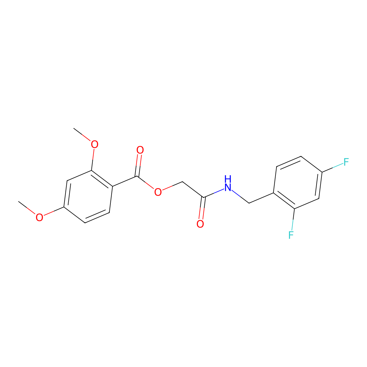 2-((2,4-Difluorobenzyl)amino)-2-oxoethyl 2,4-dimethoxybenzoate molecular structure, CAS 1242001-26-8