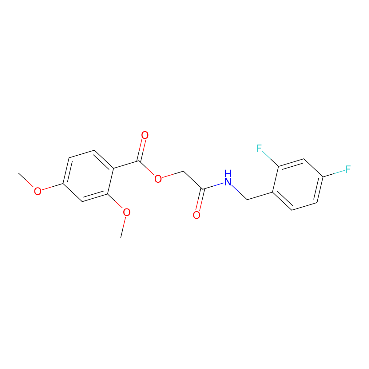 2-((2,4-Difluorobenzyl)amino)-2-oxoethyl 2,4-dimethoxybenzoate molecular structure, CAS 1242001-26-8