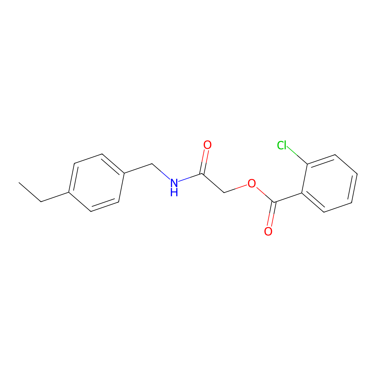 2-((4-Ethylbenzyl)amino)-2-oxoethyl 2-chlorobenzoate molecular structure, CAS 1242006-83-2