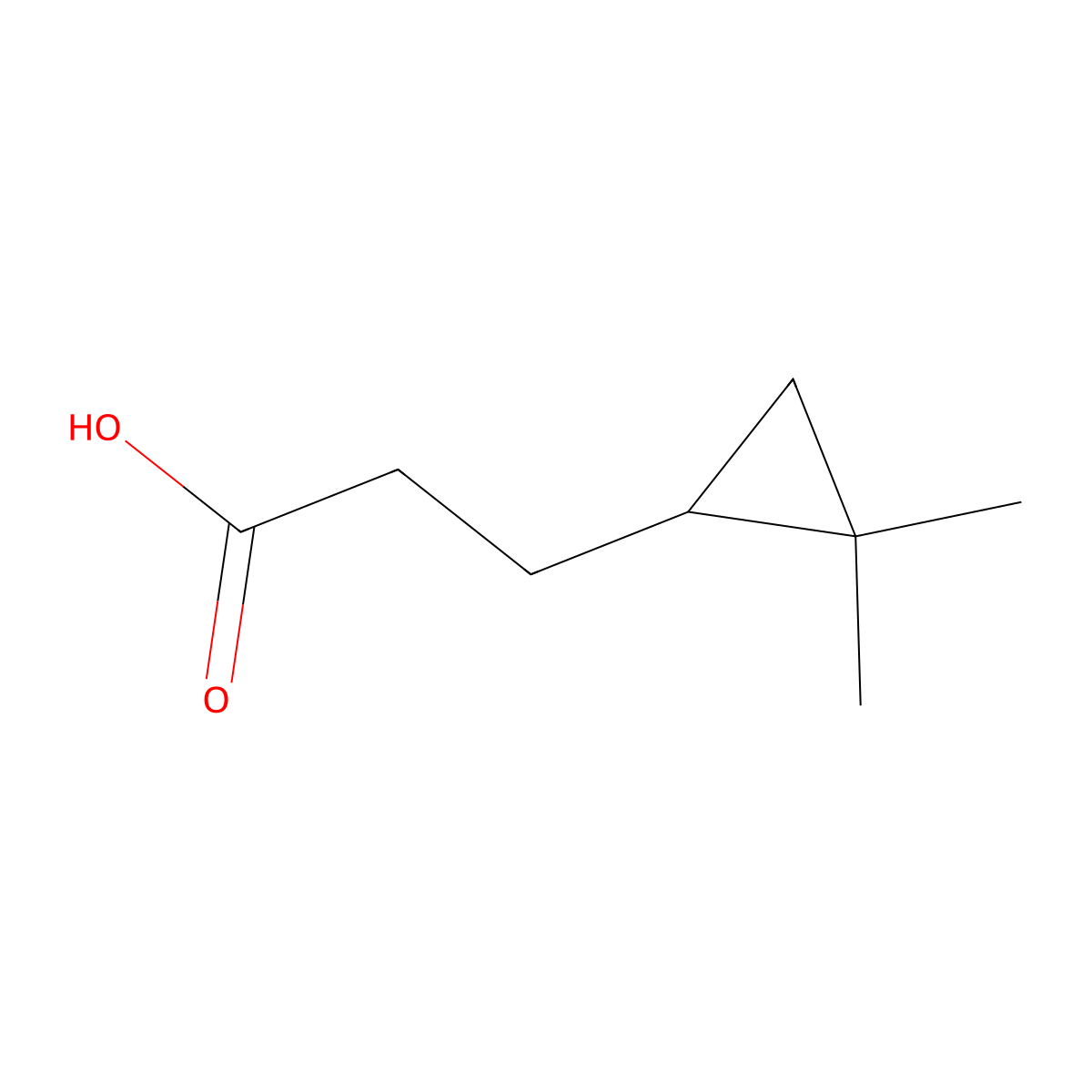 3-(2,2-Dimethylcyclopropyl)propanoic acid molecular structure, CAS 124201-52-1