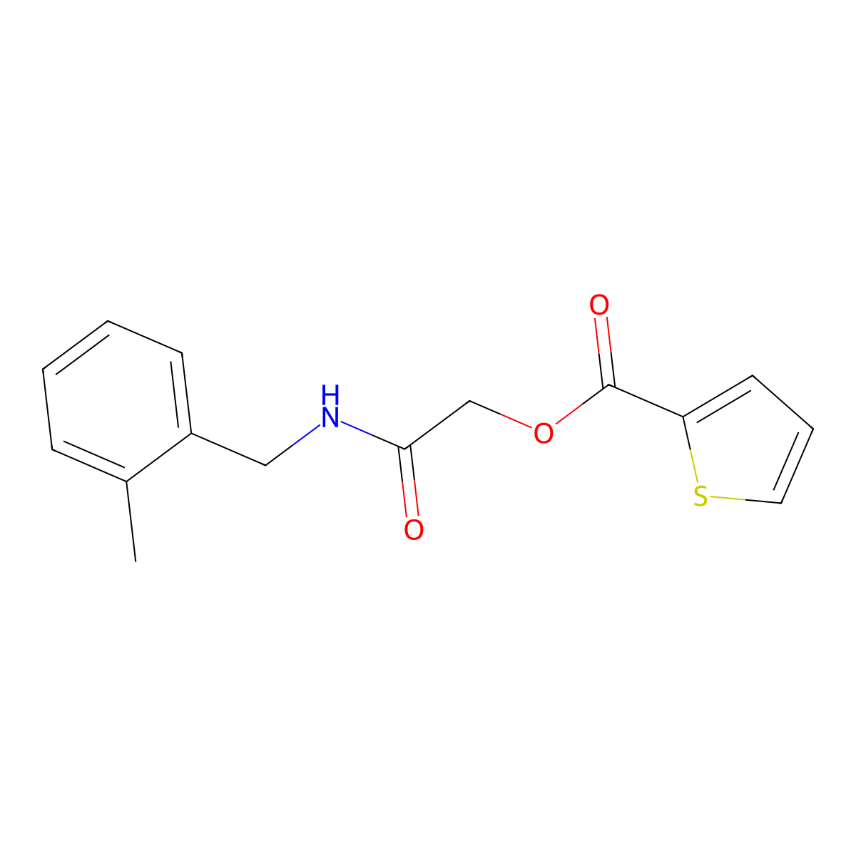 2-((2-Methylbenzyl)amino)-2-oxoethyl thiophene-2-carboxylate molecular structure, CAS 1242011-48-8