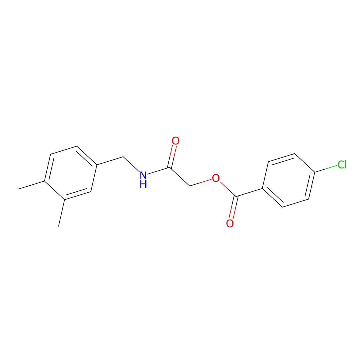 2-((3,4-Dimethylbenzyl)amino)-2-oxoethyl 4-chlorobenzoate molecular structure, CAS 1242013-15-5